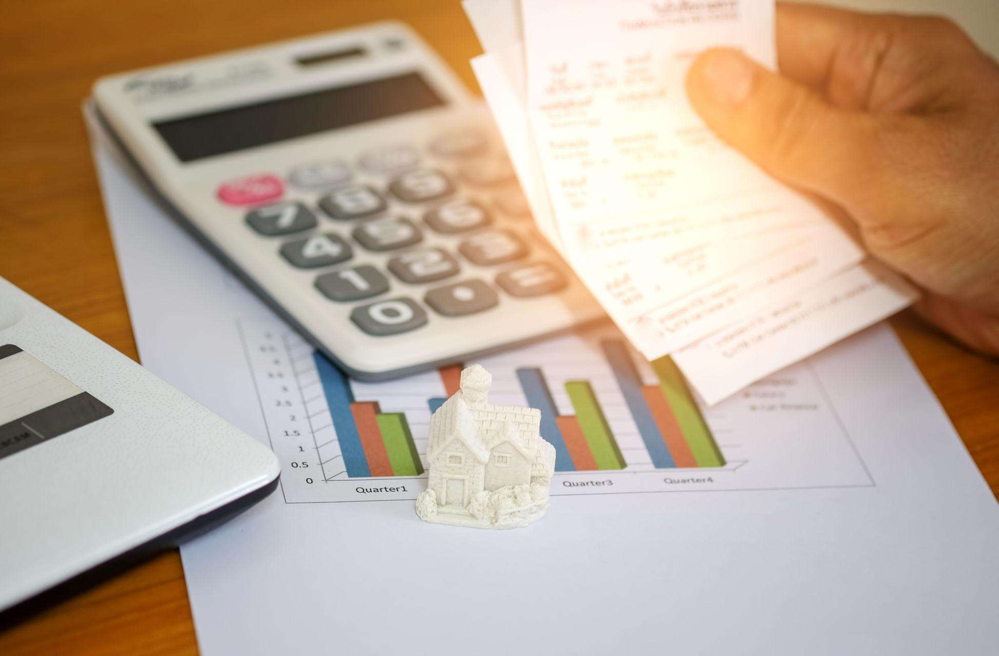 Person calculating fees