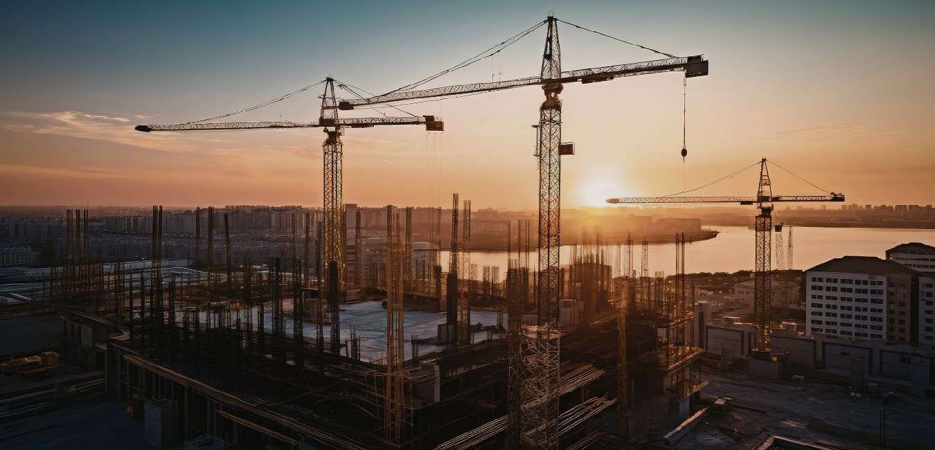 Large GTA construction site with cranes