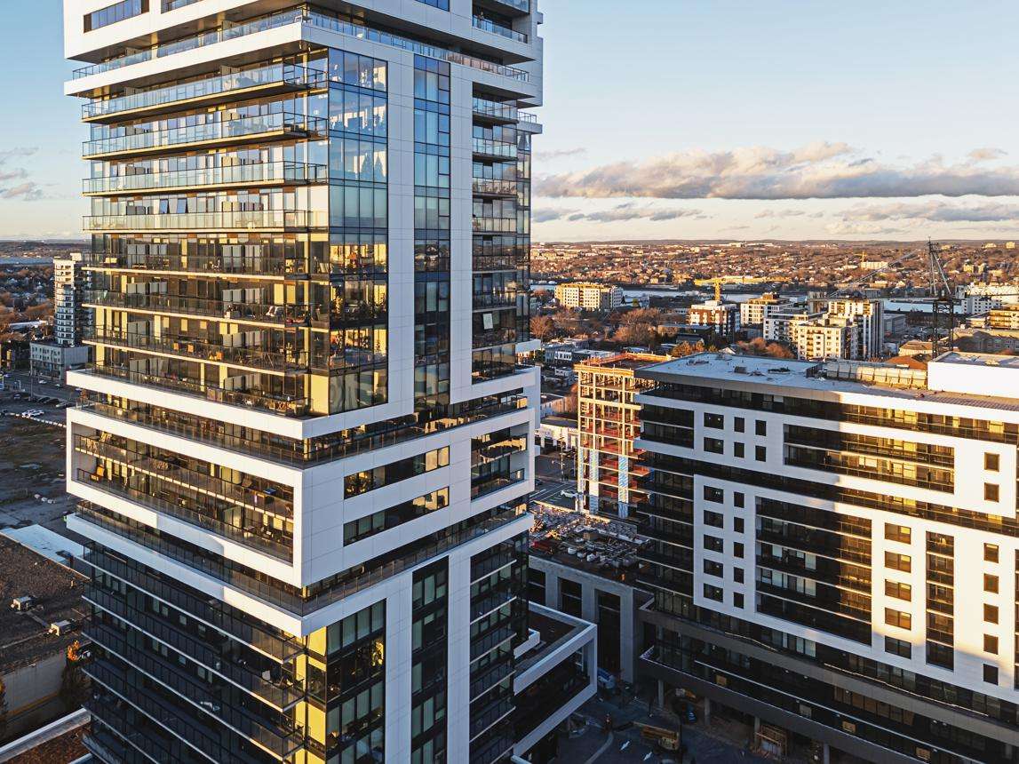 Aerial view of condo development in the gta